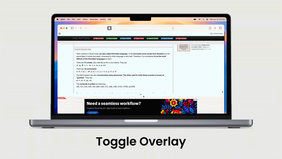 Toggle Overlay - Geniee ad formats