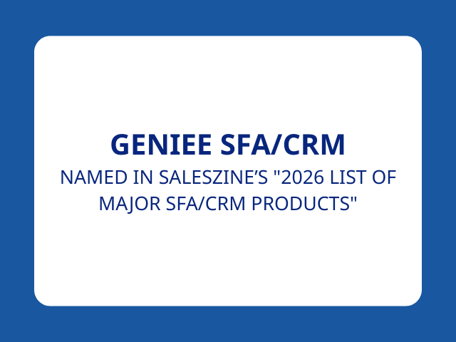 geniee sfa/crm appears in saleszine's 2026 list - Featured image